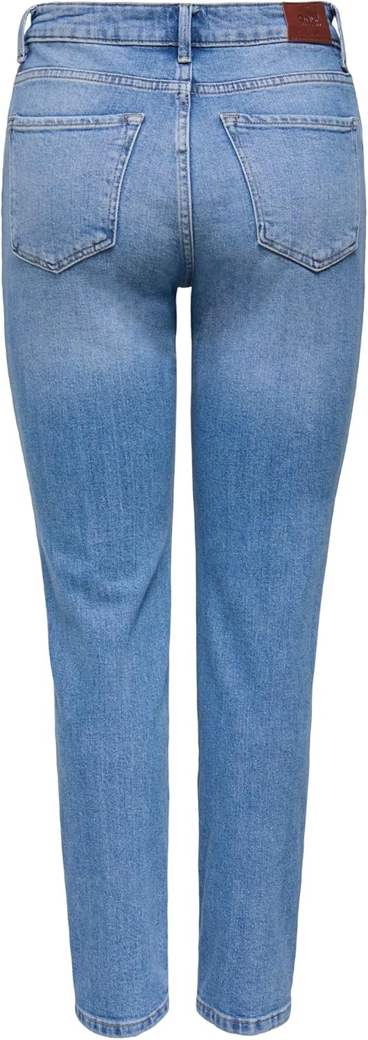 ONLY Female Straight-Fit Jeans ONLEMILY Hohe Taille Gerade geschnitten Jeans 32W / 30L Medium Blue D