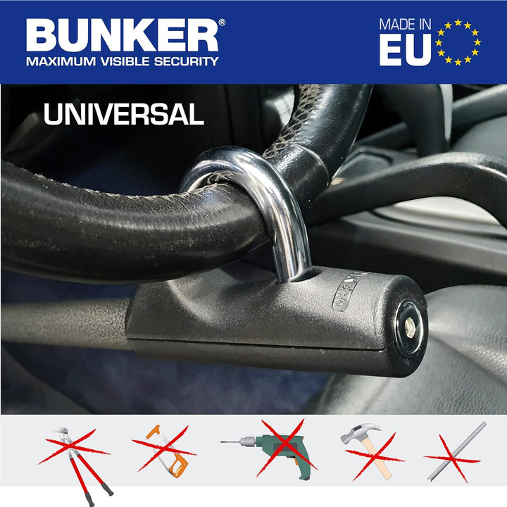 BUNKER BB83B Lenkradkralle Anti-Diebstahl, Gehärtete Schaukel, Hohe Sicherheit, Universal Max 83cm S
