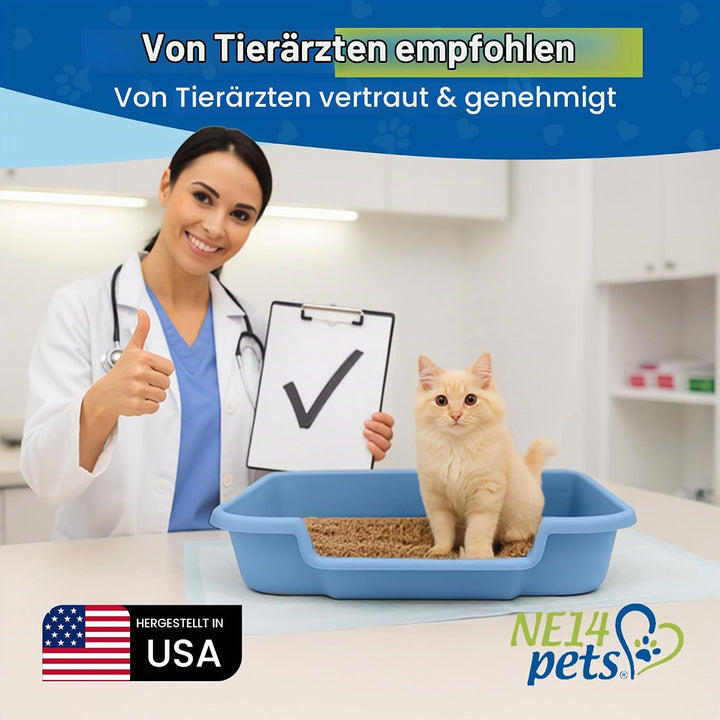 Kitty Go Here Katzentoilette Senior, 61 x 50,8 x 12,7 cm, Blau, Blau Large (1 Pack)