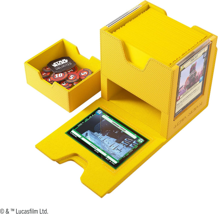Gamegenic, Star Wars: Unlimited Twin Suns Deck Pod – Yellow Yellow 4.69 x 4.53 x 4.92 inches, Yellow