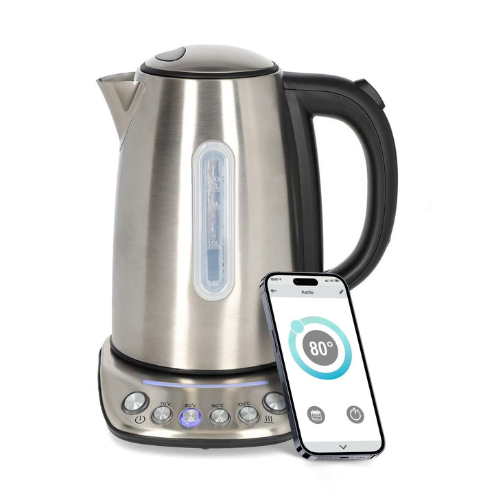 Nedis KAWK8000WIFI SmartLife Wasserkocher - Wi-Fi Steuerung - 1,7 l Edelstahl - 2200 W - Temperatura