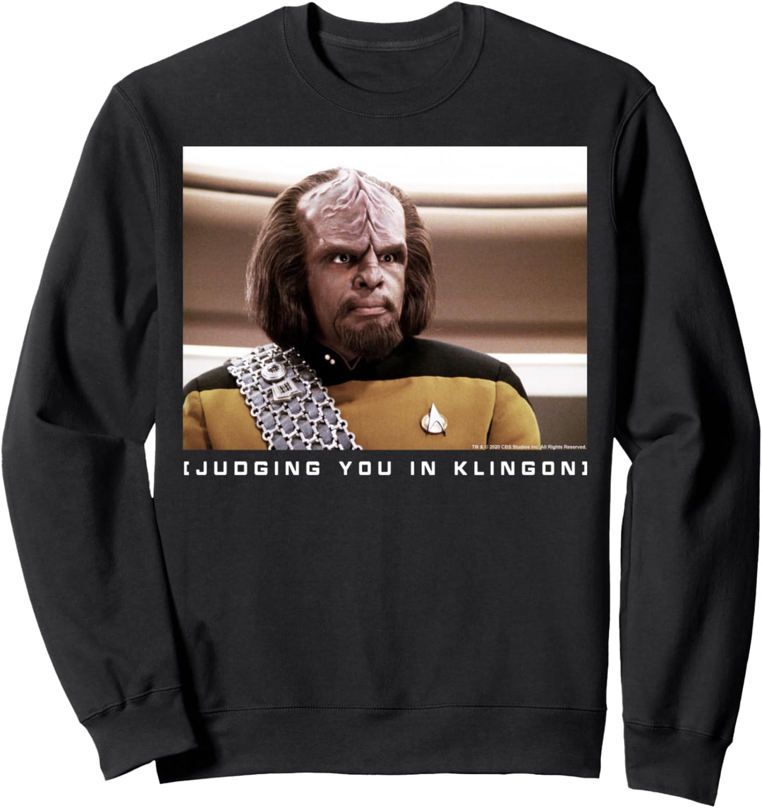 Star Trek: The Next Generation Worf Judging You In Klingon Sweatshirt