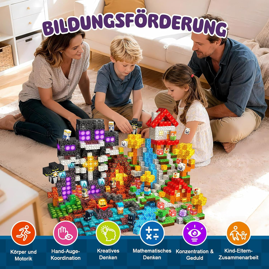 Magnetische Bausteine 220 PCS 2CM Magnetbausteine für Kinder ab 3 Jahre Blocks, Montessori Spielzeug
