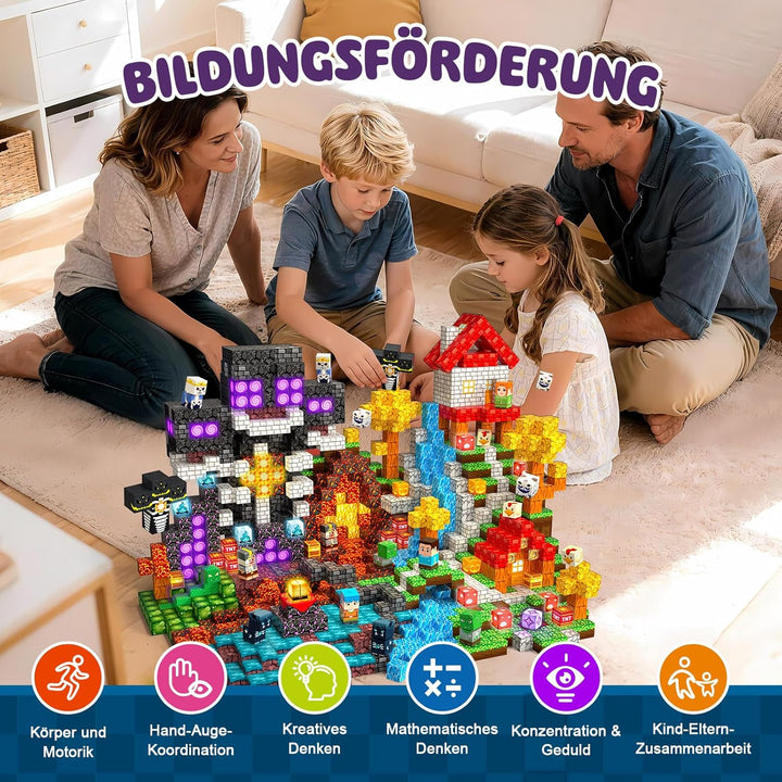 Magnetische Bausteine 220 PCS 2CM Magnetbausteine für Kinder ab 3 Jahre Blocks, Montessori Spielzeug