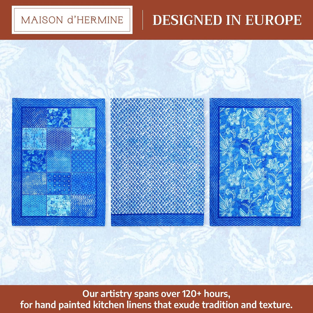 Maison d' Hermine Küchenhandtuch, 100% Baumwolle Set von 3, 50 cm x 70 cm Küchenhandtücher Ostern Ti
