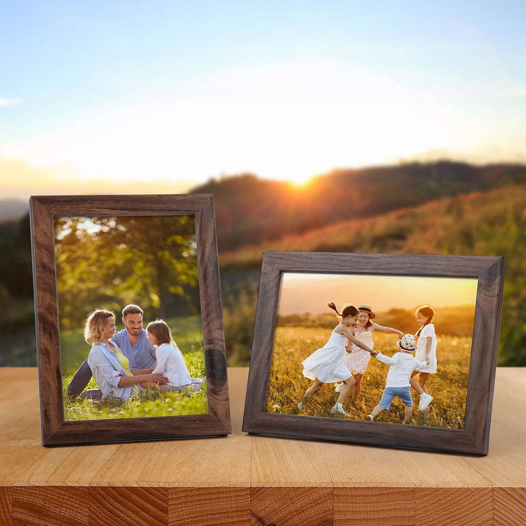 Giftgarden 7 Stück Bilderrahmen Set 13x18 cm für 18x13 Fotos und Bilder, Braun Fotorahmen Collage, W