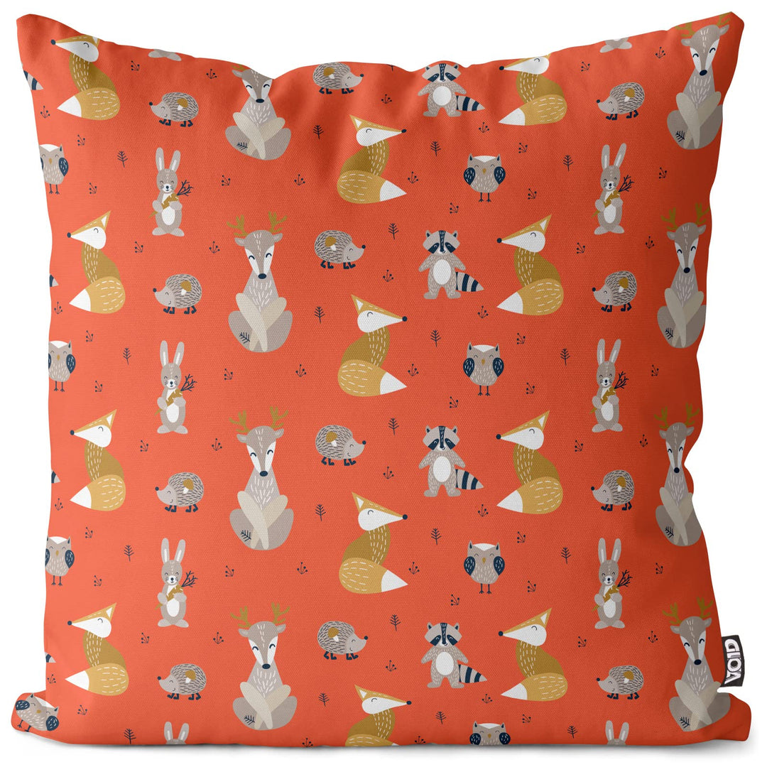 VOID Tiere des Waldes orange Kissenbezug Kissenhülle Sofakissen Kissen Deko Outdoor-Kissen Dekokisse