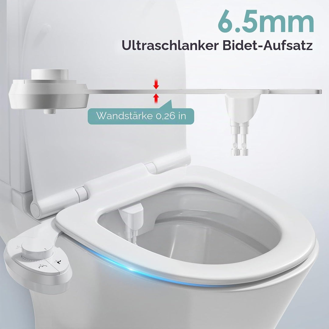 Bidet Aufsatz für Toilette, Nicht Elektrisches Kaltwasser-Bidet mit Einziehbaren Doppel Selbstreinig