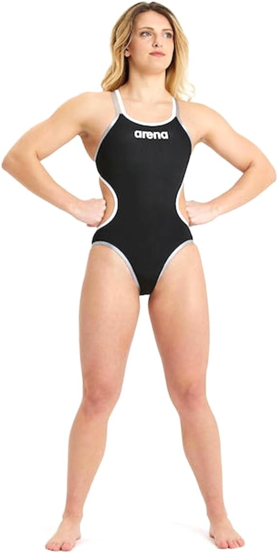 ARENA Damen 004732-badeanzug Badeanzug (1er Pack) 36 Black-white-silver, 36 Black-white-silver