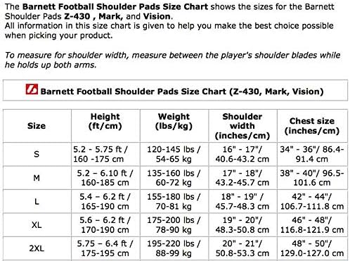 BARNETT Shoulderpad Vision I American Football Schulterschutz, sehr leicht, L