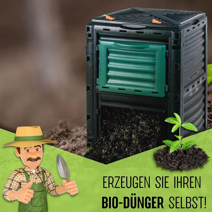 Schauer Gartenkomposter 300 Liter Kunststoff Schnellkomposter Thermokomposter Kompost Abfall Box Kom