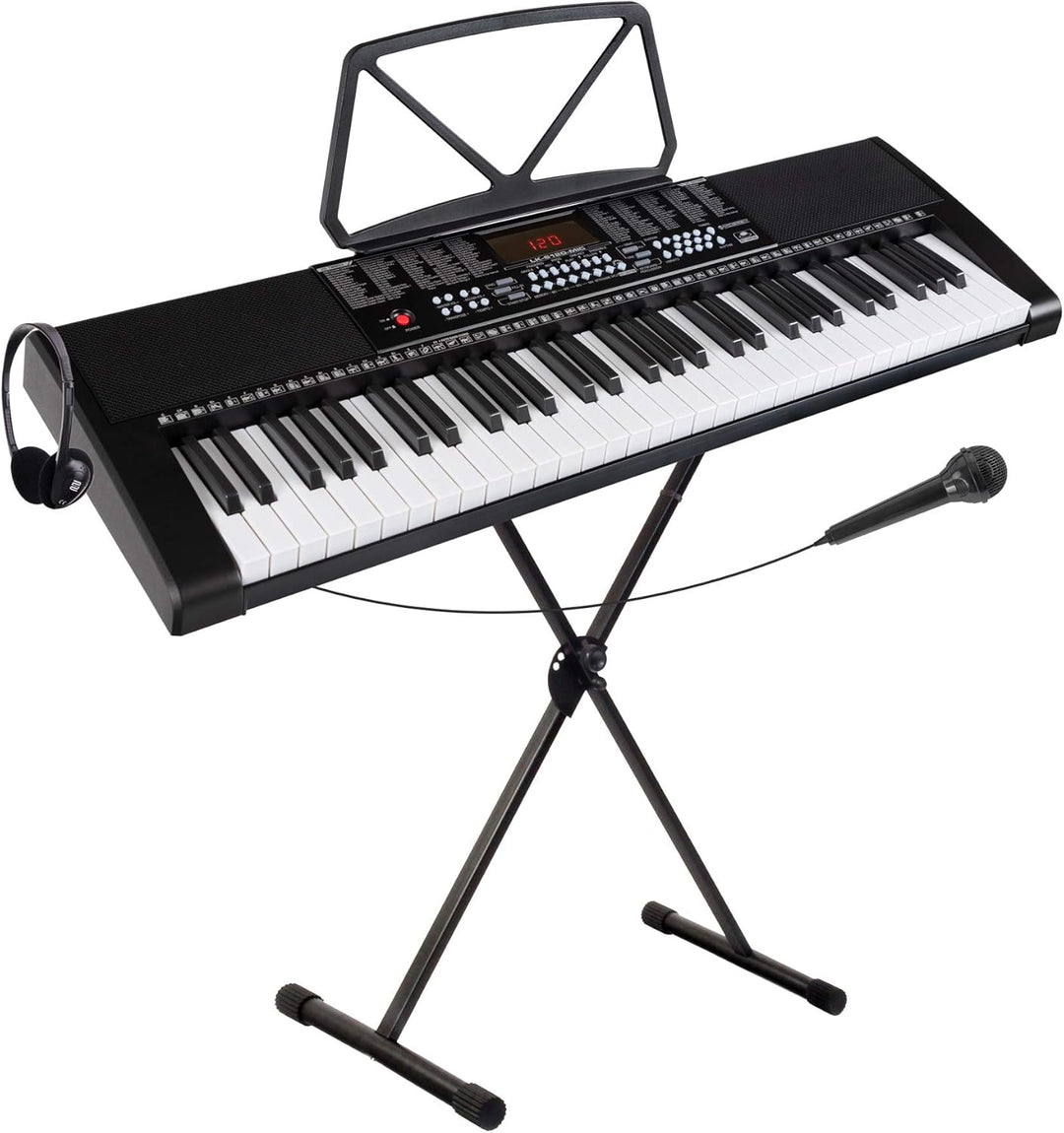 McGrey LK-6120-MIC Keyboard Set - Einsteiger-Keyboard mit 61 Leuchttasten - 255 Sounds und 255 Rhyth