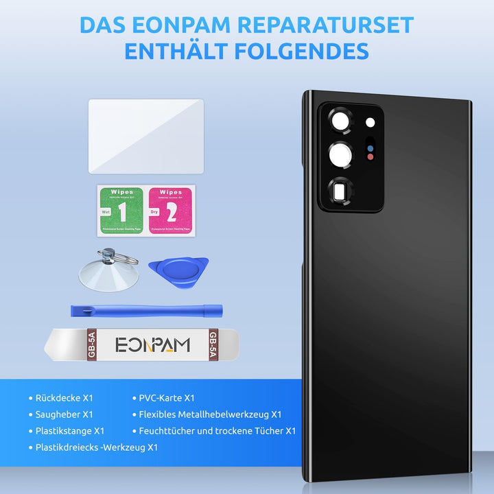 Eonpam Akkudeckel für Samsung Galaxy Note 20 Ultra N985, N986 Rückseite Glas Original Backcover Back