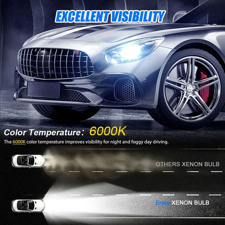 Erato D2S Xenon Brenner HID Scheinwerferbirnen, 6000K 35W Diamond Weisslicht Birnen Entladungslampe
