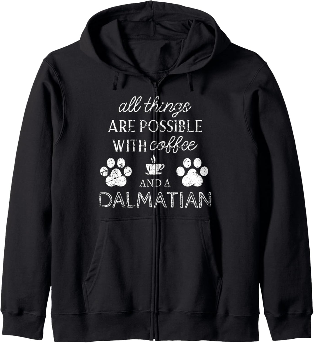 Dalmatiner Geschenke Kaffee und Hund Hundepfoten Kapuzenjacke