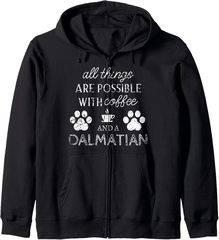 Dalmatiner Geschenke Kaffee und Hund Hundepfoten Kapuzenjacke
