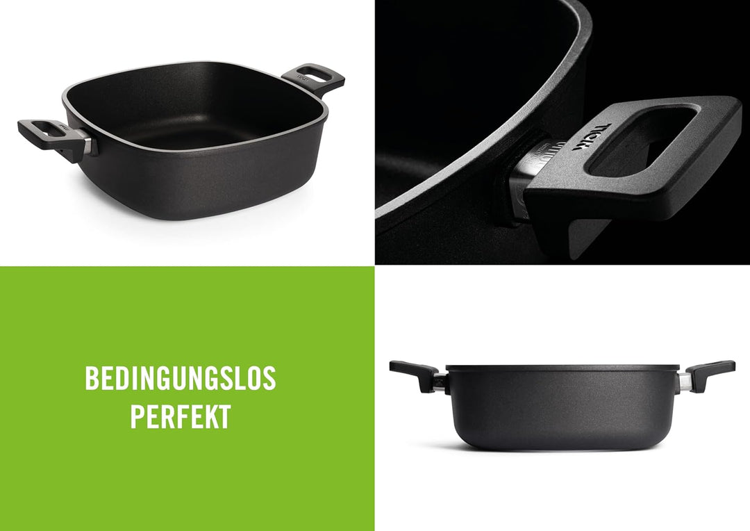 Woll Nowo Titanium Guss-Kasserolle viereckig - Induktiv -, 28 x 28 cm, 10 cm hoch, 6.0 Liter, mit 2