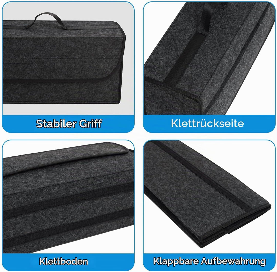Auto Kofferraum Organizer, 50 * 24 * 17cm Faltbar Kofferraumtasche Rutschfest Filz, Auto Organizer T