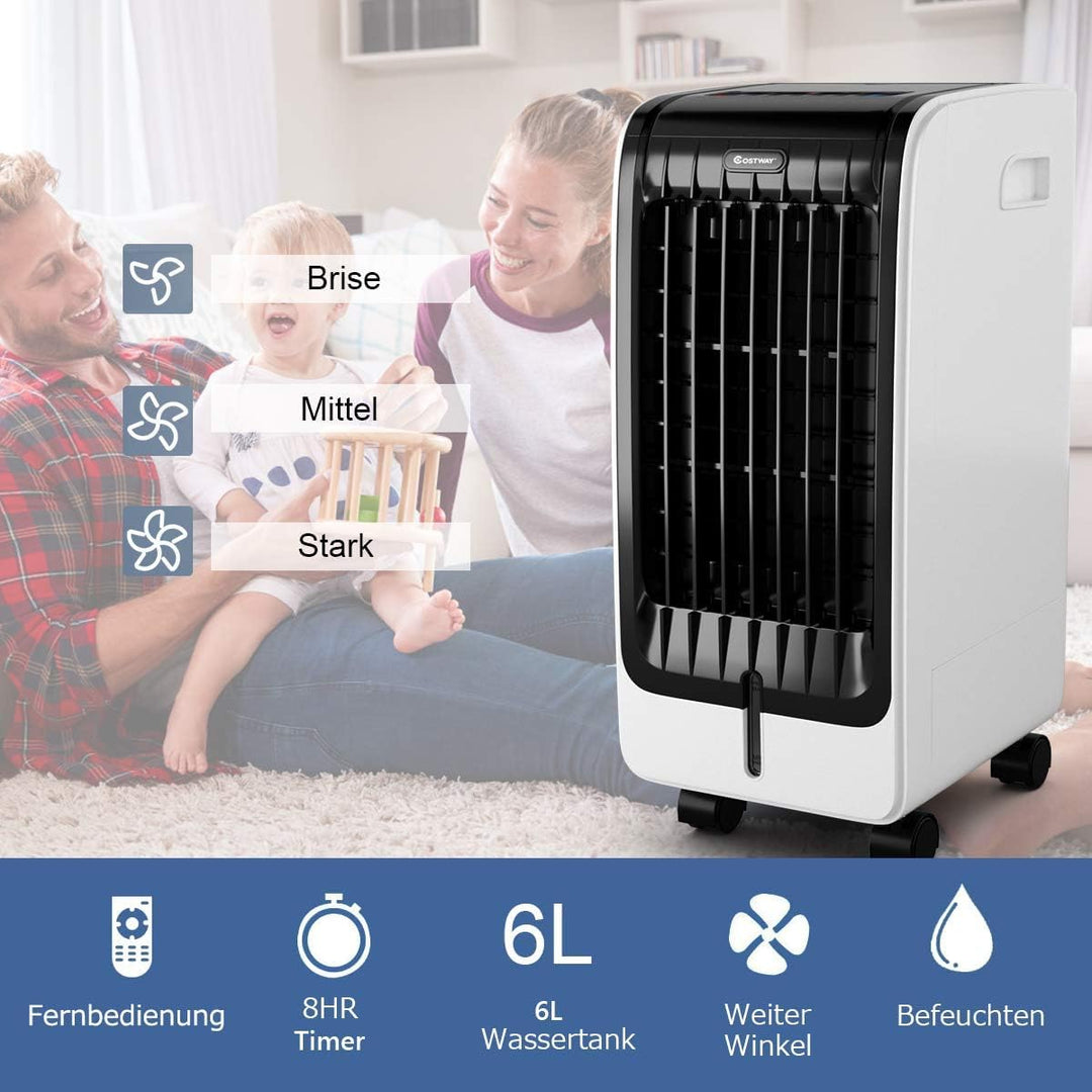 COSTWAY mobile Klimaanlage ohne Abluftschlauch Luftkühler Ventilator | 3 in 1 Klimagerät Luftreinige