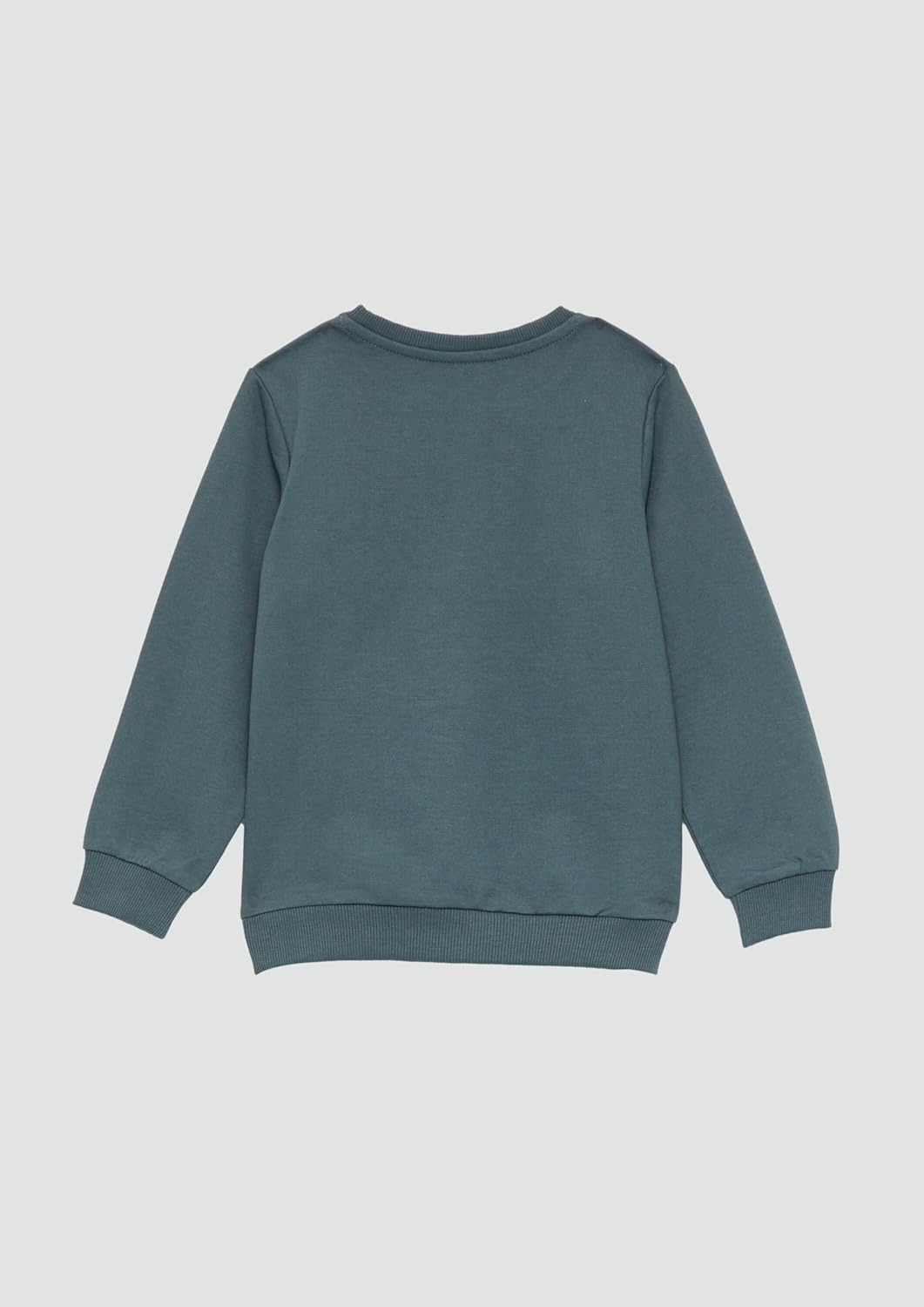 s.Oliver Unisex Sweatshirt mit Rippbündchen und kleinem Print-Detail, Schiefergrau