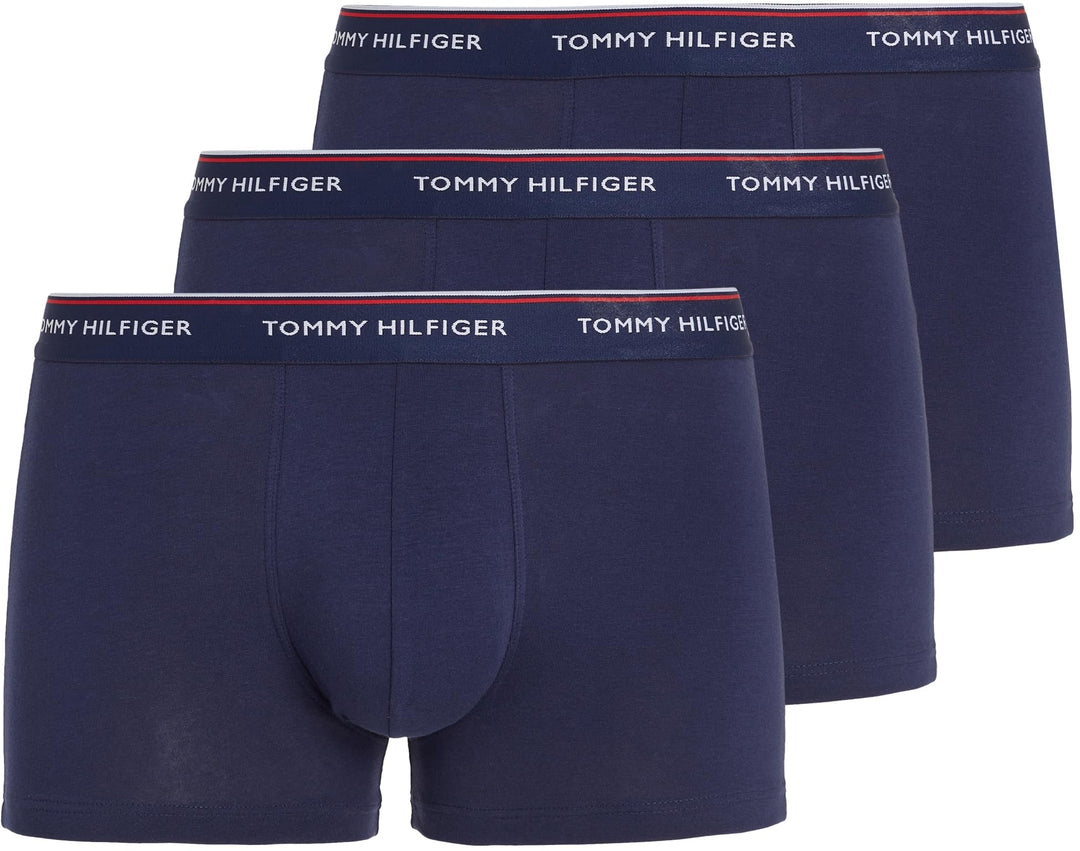 Tommy Hilfiger Herren 3er Pack Boxershorts Trunks Unterwäsche, Blau (Peacoat)