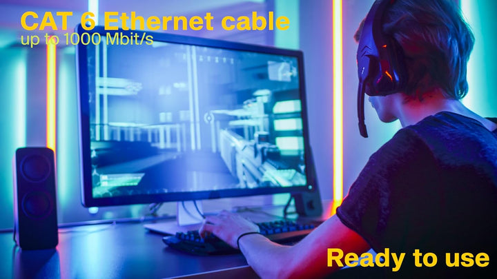 10x 0.5 M - CAT-6a Netzwerk-Kabel Ethernet Cable Lan Patch RJ-45 Stecker SFTP 10GB/s - 10 Stück Weis
