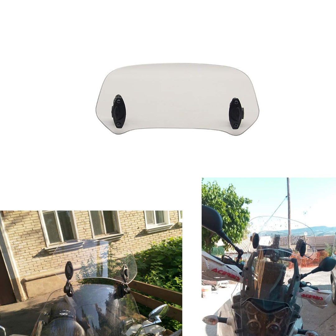Motorrad Windschutzscheibe Universal Clamp-On Variable Windschutzscheibe Spoiler Extension (Smoked C