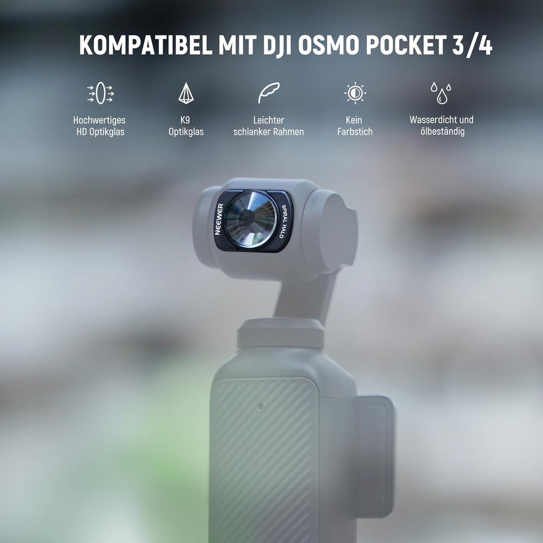 NEEWER Spiral Halo Prisma Objektiv Effektfilter Kompatibel mit DJI Osmo Pocket 3 und Creator Combo Z