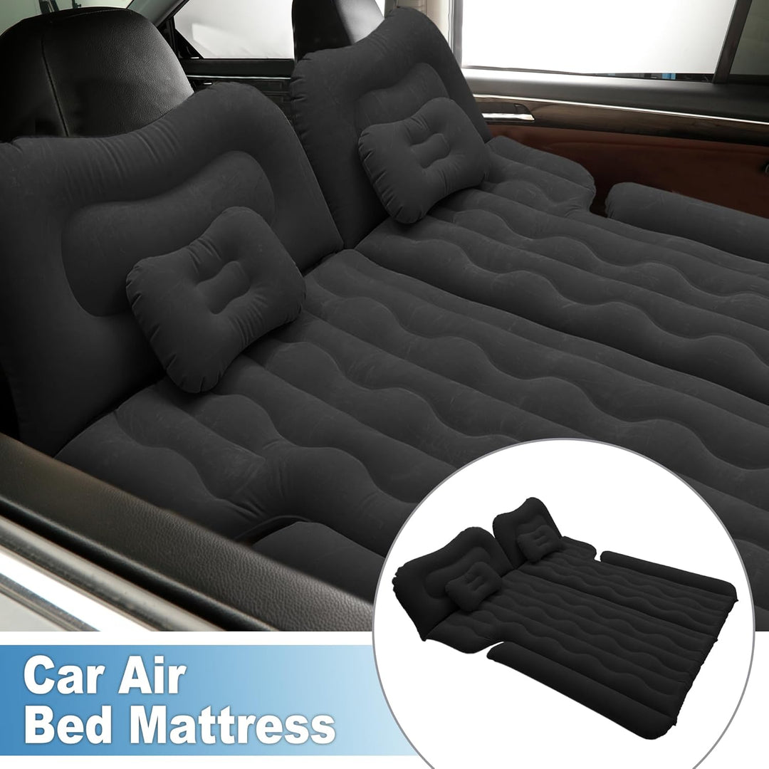 A ABSOPRO Auto Luftmatratze Campingbett mit Luftpumpe für Autoreisen Schwarz
