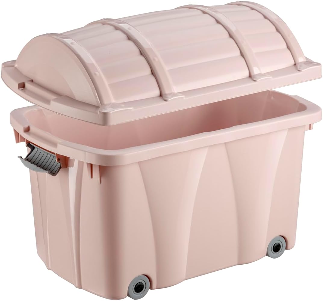 keeeper Piraten-Box, Aufbewahrungsbox mit Rollen und Verschluss, 58 x 37 x 40 cm, Kamil Pure, Pink (