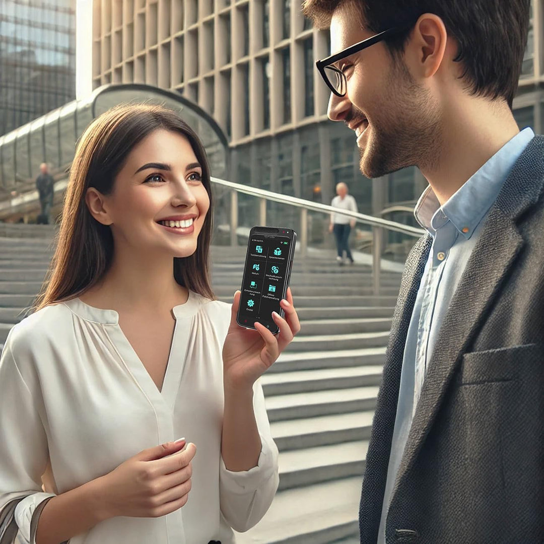simvalley MOBILE Mobiler Übersetzer: Mobiler KI-Echtzeit-Sprachübersetzer, 139 Sprachen, ChatGPT-Ass