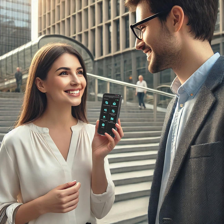 simvalley MOBILE Mobiler Übersetzer: Mobiler KI-Echtzeit-Sprachübersetzer, 139 Sprachen, ChatGPT-Ass