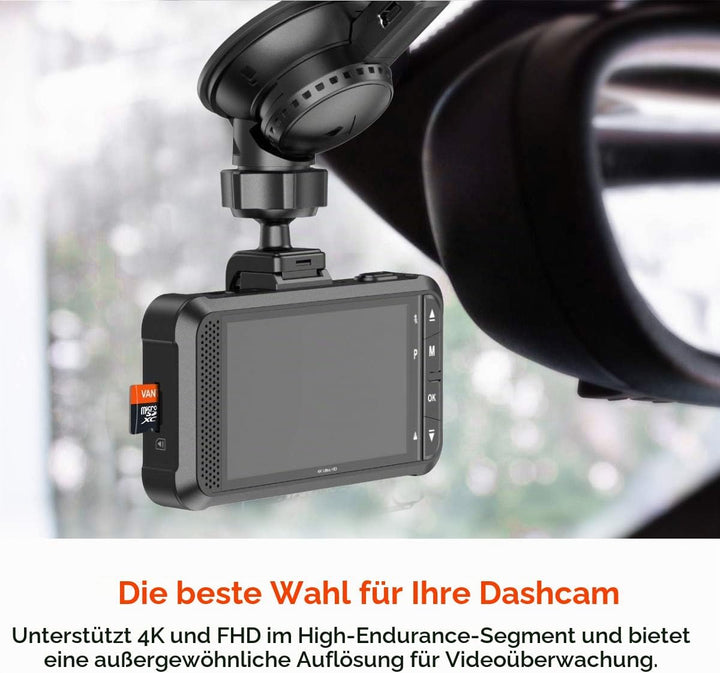VANTRUE 128GB microSD Speicherkarte, UHS-I U3 A2 4K, inkl. Adapter, Kompatibel mit Dashcam, Smartpho