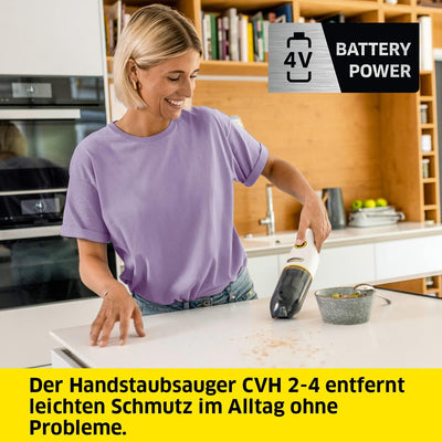 Kärcher Akku-Handstaubsauger CVH 2-4, kompakter und leichter Krümelsauger für den schnellen Einsatz,