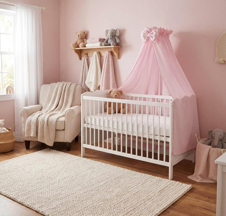 TupTam Babybett Himmel mit Schleifchen, Farbe: Rosa, Grösse: ca. 160x240 cm ca. 160x240 cm Rosa, ca.