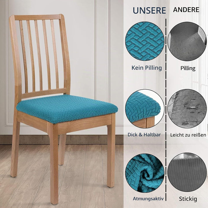 Homaxy Stuhlbezug Sitzfläche 6er Set, Stretch Bezug für Stühle Sitzbezüge für Esszimmerstühle Abwasc