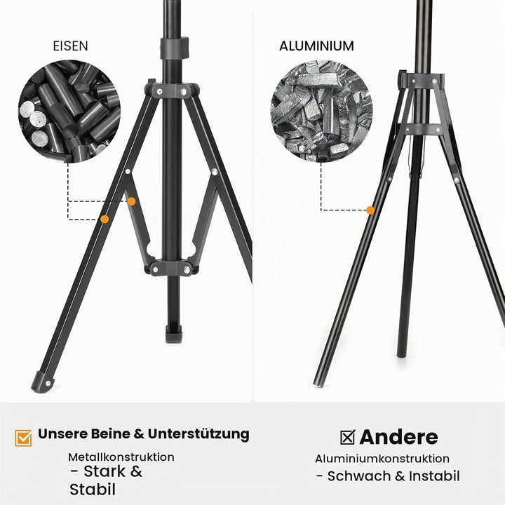 TARION Lichtstativ 180 cm Aluminium Lampenstativ Traglast 8 kg für Studio Outdoor Fotografie Ringlic