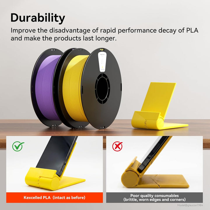 kexcelled PLA Braun Filament 1,75mm Zähigkeit Erhöhen Hochpräzises Lebendige Farben 1kg Spule 3D Dru