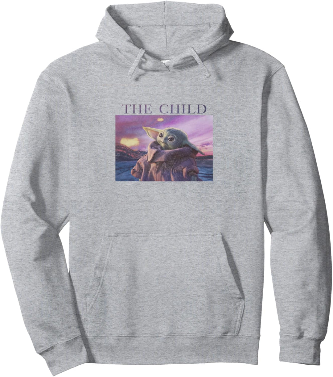 Star Wars Mandalorian The Child Purple Sunset Pullover Hoodie