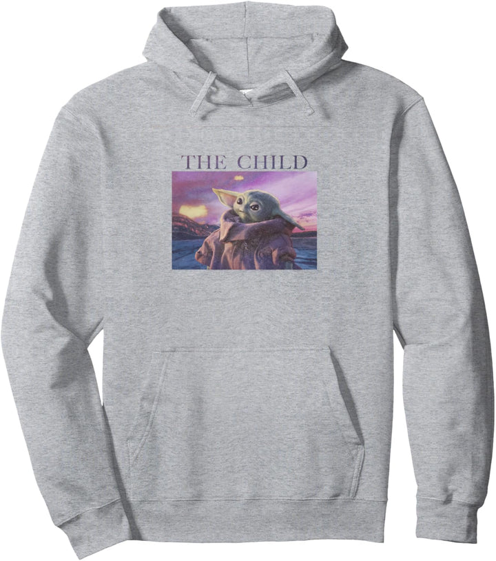 Star Wars Mandalorian The Child Purple Sunset Pullover Hoodie
