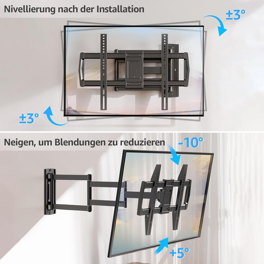 MOUNTUP 962mm Langarm TV Wandhalterung für 42–75 Zoll bis zu 45kg, Schwenkbare Neigbare Wandhalterun