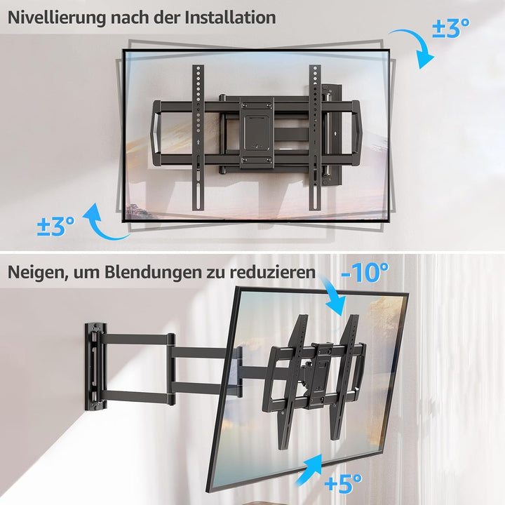 MOUNTUP 962mm Langarm TV Wandhalterung für 42–75 Zoll bis zu 45kg, Schwenkbare Neigbare Wandhalterun