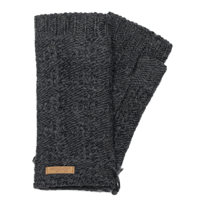 Damen Gestrickte Pulswärmer Modell Lenna Anthrazit, Anthrazit