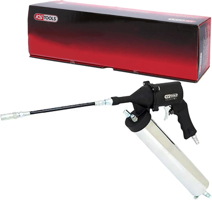 KS Tools 515.3900 Druckluft-Fettpresse mit flexiblem Schlauch und Düse