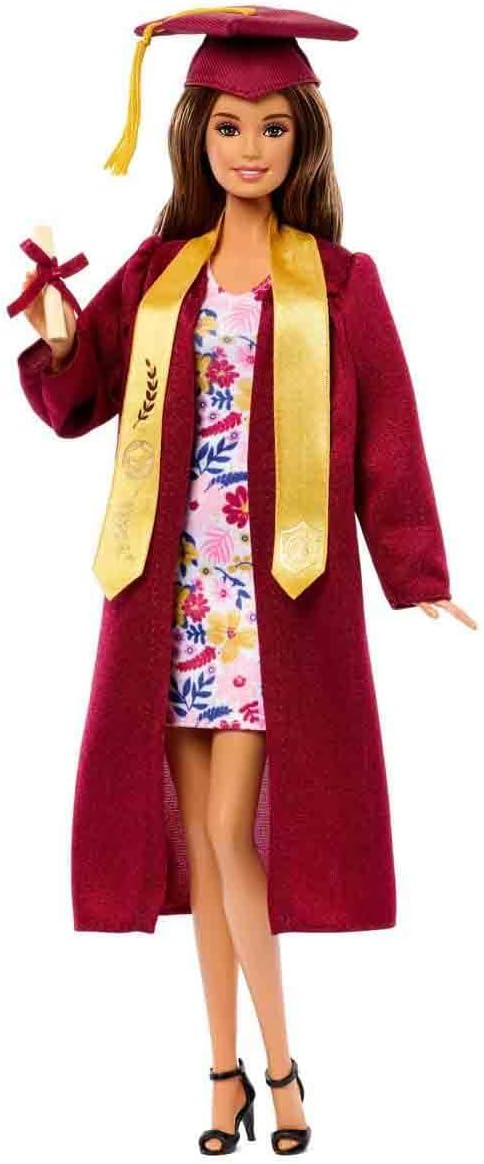 Barbie Signature Graduation Wishes Modepuppe mit burgunderrotem Talar und Hut mit Quaste, Spielzeug