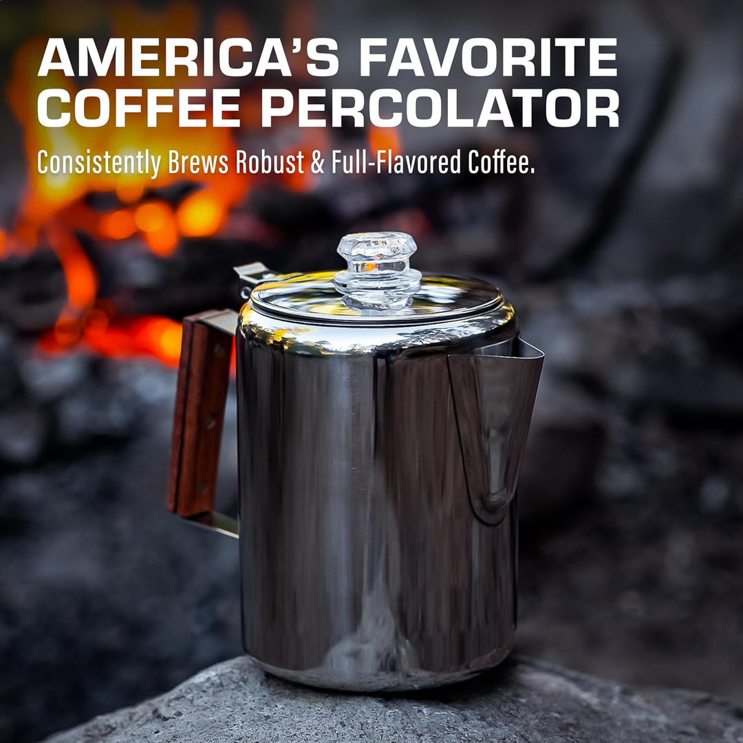 Coletti Bozeman Perkolator-Kaffeekanne – KEIN Aluminium, KEIN Plastik [9 Tassen] 9 CUP, 9 CUP