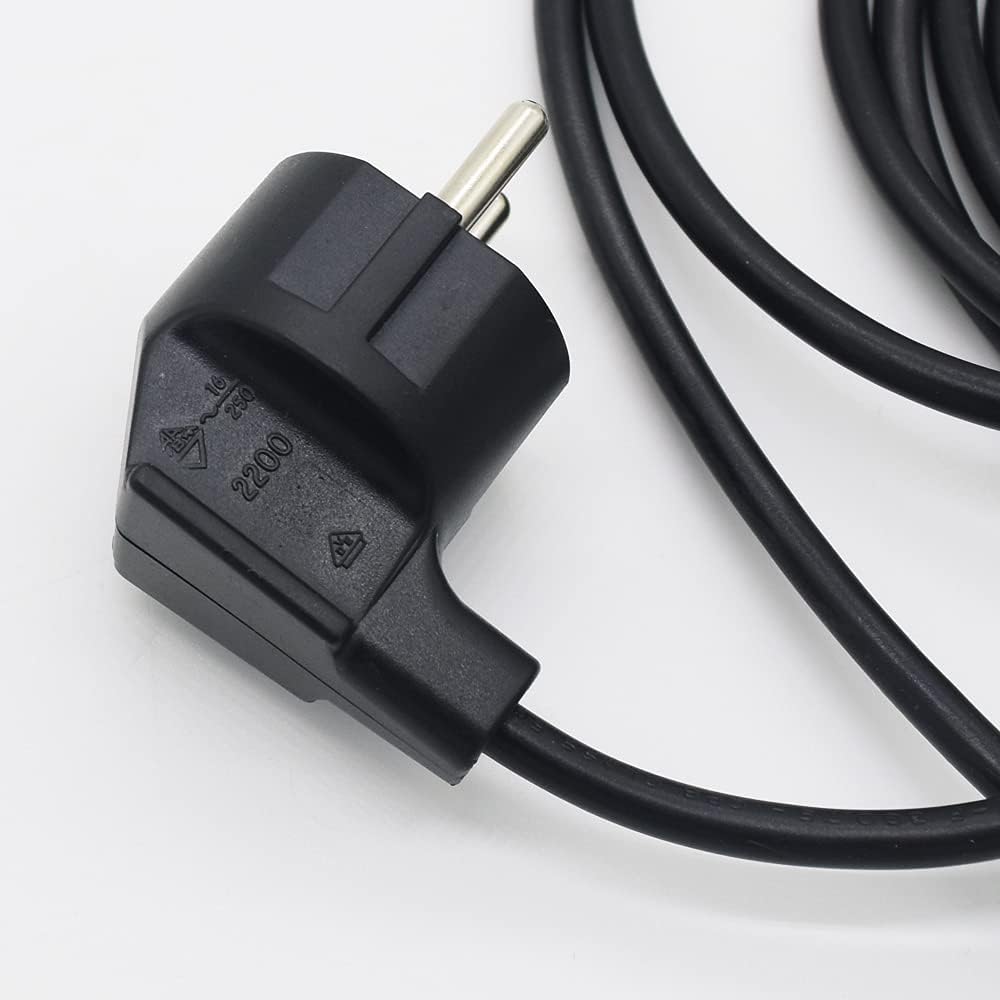 3m Zuleitung Schwarz mit Schutzkontaktstecker & Fussschalter – 3-adriges Stromkabel 250V, IP20 Basic