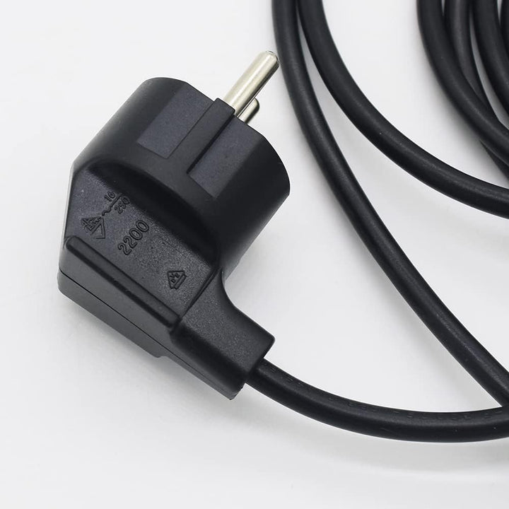 3m Zuleitung Schwarz mit Schutzkontaktstecker & Fussschalter – 3-adriges Stromkabel 250V, IP20 Basic