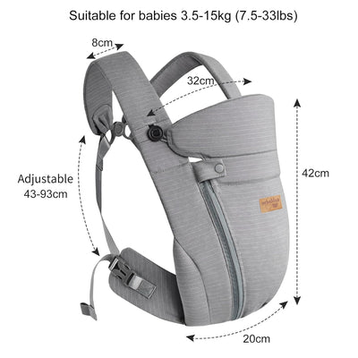 vrbabies Babytrage für Neugeborene ab Geburt Extra Weich, Bauchtrage Baby-Tragetasche Ergonomisch(Du