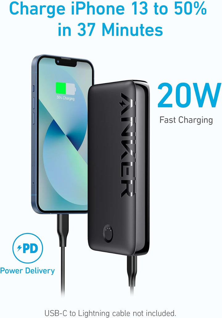 Anker 335 Powerbank (PowerCore 20K), 20W externer Akku mit USB-C Ladeleistung, Kompatibel mit iPhone